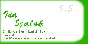ida szalok business card