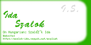 ida szalok business card